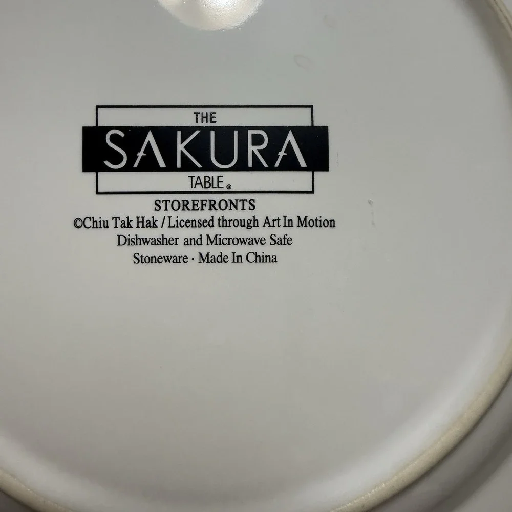 Sakura Storefronts Salad Dessert Plates Set Of 4 Chiu Tak Hak French‎ Bistro 8